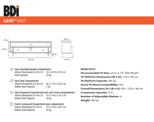 BDI Cavo Natural Walnut (8167)