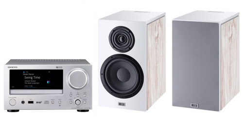 Onkyo CR-N775D + Heco Aurora 300 White