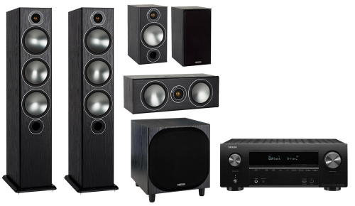 Denon AVR-X2500H + Monitor Audio Bronze 6 + Centre + 2 + W10 Black