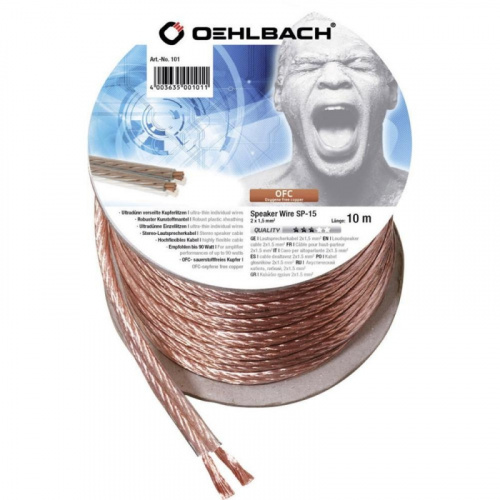 Oehlbach Speaker Cable (101) 2x1.5mm clear 10m