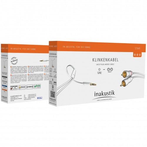 Inakustik Star MP3 Audio Cable 3.5 Phone-2RCA 7.5m (00310007)