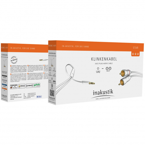 Inakustik Star MP3 Audio Cable 3.5 Phone-2RCA 1.5m (003100015)