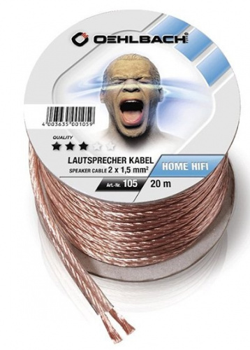 Oehlbach Speaker Cable (105) 2x1.5mm clear 20m